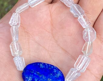 Handmade Lapis Lazuli & Aquamarine Bracelet
