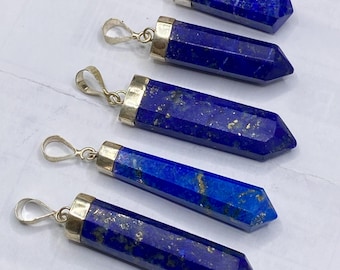 5 Pieces Natural Lapis Lazuli Pendants with 925 Silver /Gemstone/Necklace/Jewellery