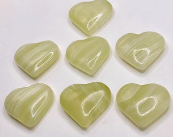7 Pieces Calcite Heart Shape Lapis lazuli Gemstone