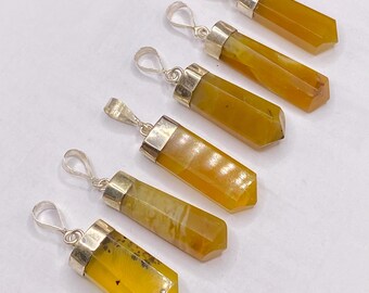 6 Pieces Natural Unique Opal Pendants with 925 Silver /Gemstone/Necklace/Jewellery