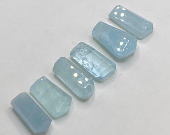6 Pieces Aquamarine Points Polished crystals /Jewellery/Gemstone Points