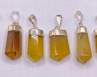 6 Pieces Natural Unique Opal Pendants with 925 Silver /Gemstone/Necklace/Jewellery