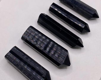 5  Pieces Black Tourmaline Points Polished crystals /Jewellery/Gemstone
