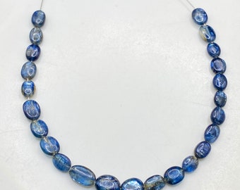 1 Strand Natural Colour Kyanite Oval Shaped Drilled Beads For Jewellery