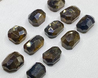 11 Green Tourmaline Rose Cut Gemstones: Jewelry Making Supplies