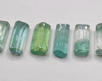 6 Pieces Green Kunzite Polished crystals /Jewellery/Gemstone Points