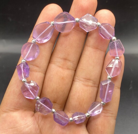 手作りのアメジストブレスレット：天然宝石ジュエリー - Etsy 日本
