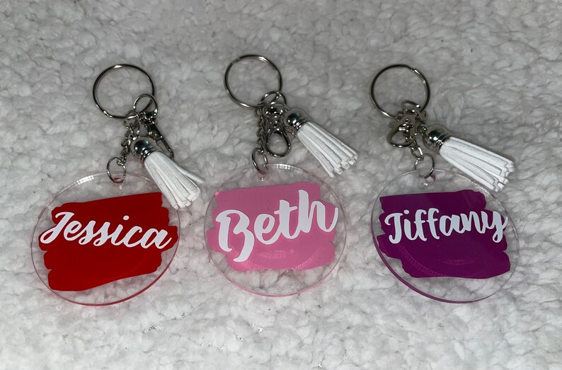 Monogrammed Color Splash Personalized Name Keychain Custom