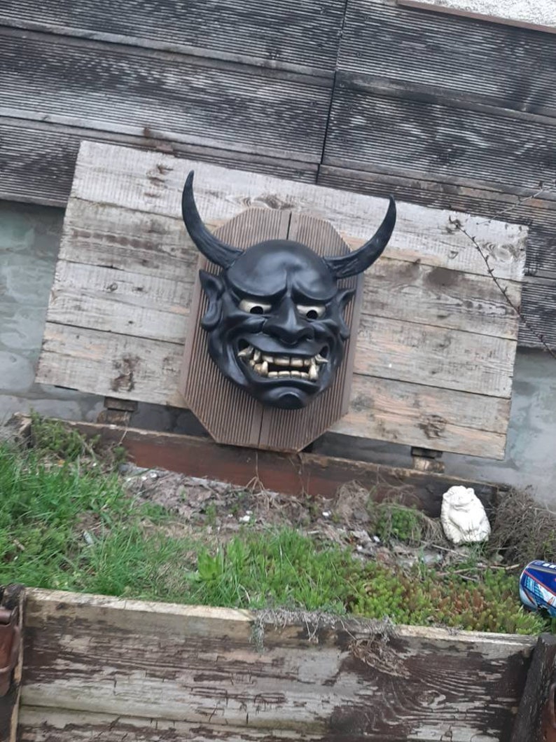JAPAN Prajna Mask Hannya Noh Kabuki Devil Demon Oni Samurai Cosplay Masks XXL SIZE 40\u00d722 cm
