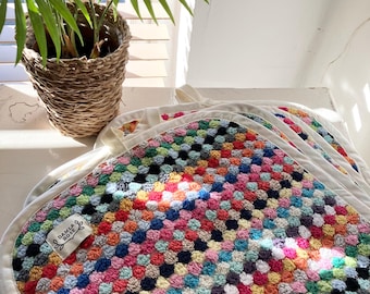 Hand Loomed Rainbow Cotton Face Cloth, Colorful Flannel