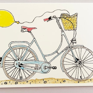 Carte de voeux d'anniversaire à vélo - carte de voeux imprimée A6 illustrée