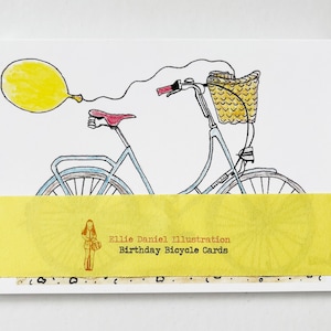 Lot de 3 cartes de voeux d'anniversaire à vélo - Cartes de voeux imprimées A6 illustrées