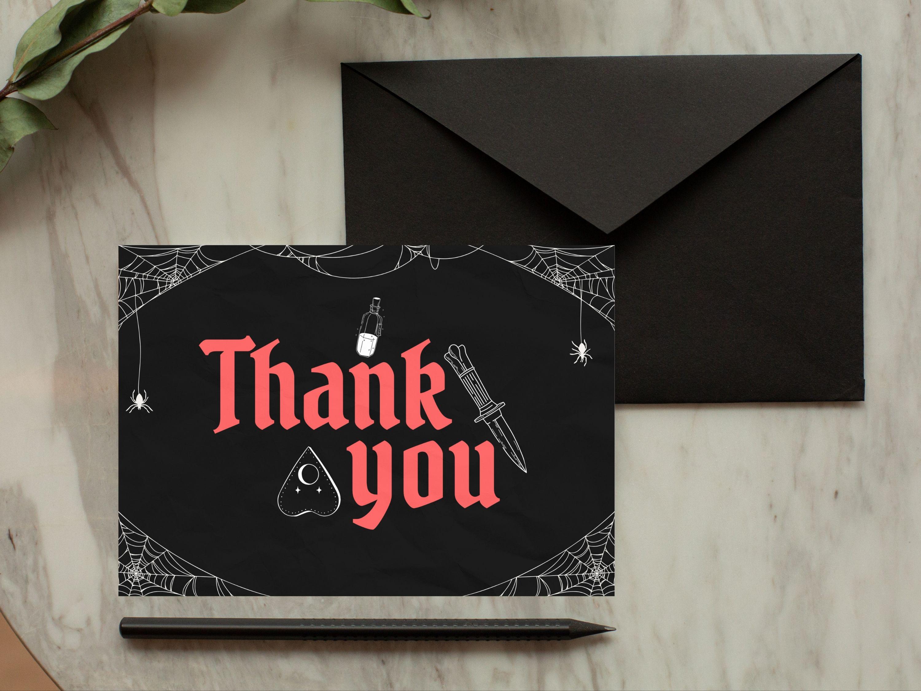 Gothic Thank You Card | Spooky Small Business Insert (canva Template ...