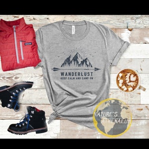 Wanderlust Graphic T-shirt Hiking tShirt Camping shirt Outdoor gift for him Adventure gift for her Natural Parks Vacation Nature Lover gift