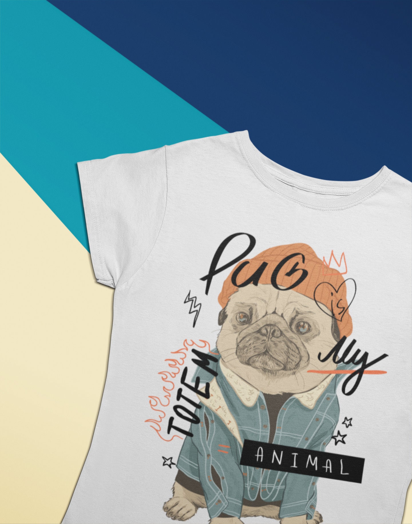 The Pug is My Totem Animal Youth Short Sleeve T-shirt Back to - Etsy The Pug is My Totem Animal Youth Short Sleeve T-shirt Back to - Etsy