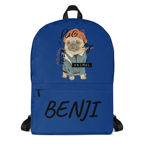 Personalized Pug is my Totem Animal Backpack, Backpack for Women, Teens gift, Birthday gift, Travel backpack, Weekend backpack, Dog Mom