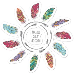 Follow Your Dreams Pegatinas inspiradoras / Citas de inspiración / Manualidades / Scrapbooking / Vibraciones positivas / Vida positiva / Naturaleza