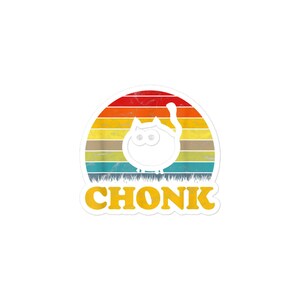 Chonk Katzenaufkleber Retro Katze Schwarze Katzenliebhaber Lustig Katze Papa Katzenmama Katzenlady Aufkleber klobiges Haustier Geschenk für ihre Katze Aufkleber Geschenk für ihn große Katze