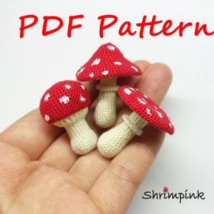 Mushroom Crochet PDF instant Download Pattern cute realistic plant Forest Collection