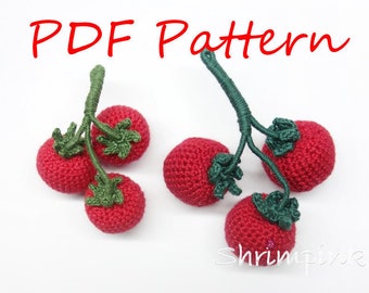 Baby Tomato Crochet Pattern Instant download Crochet Vegetables Realistic food Veggie Garden Collection