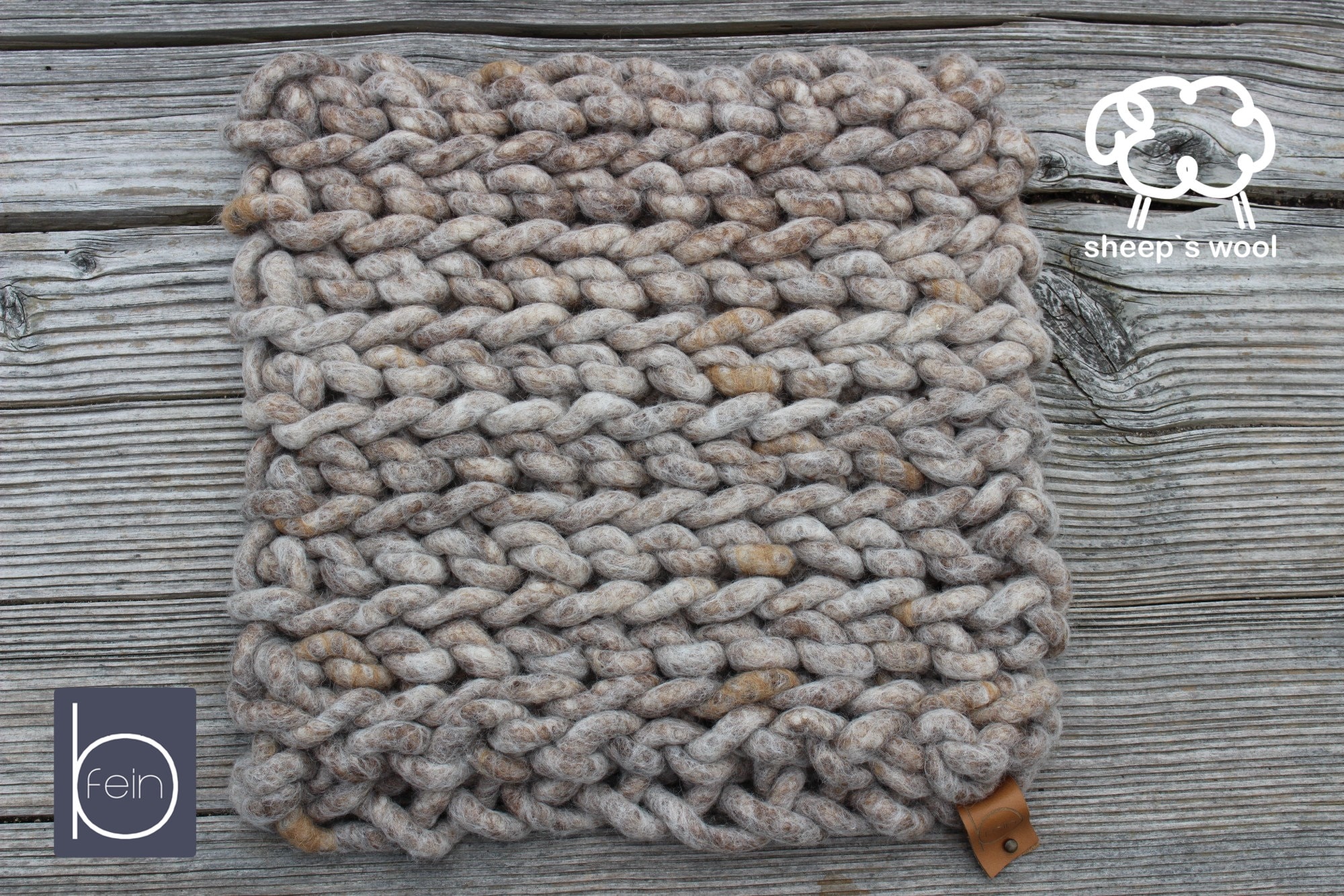 high-quality seat cushion made of felted XL sheep's wool | angular, approx. 40 x 38 x 4 cm, comfortable, easy to care for