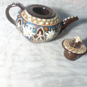 Tea pot with lid Thuner Chrutmuster also Edelweiss by Josef Wanzenried 1840-1900 or Lengacher Max around 1880
