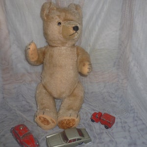 Hermann Bear +- 1950 particularly rare mohair in light cinnamon, this one is 37 cm tall and in very good condition for its age,