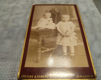 Crailsheimer Atelier Kinderfoto auf Bakalitplatte wiedergegeben um 1900 entstanden  Maße: 10,5cm x 6,5 cm