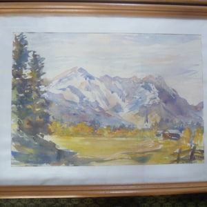 Ansicht von Sonthofen mit Blick auf den Gründer , rechts signiert R Wirthensohn um 1950 gemalt