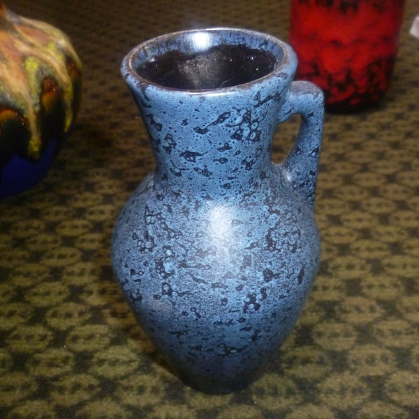 Modernist Heinz Siery Vase Scheurich Formnr.: 405-135 mottled in shades of blue