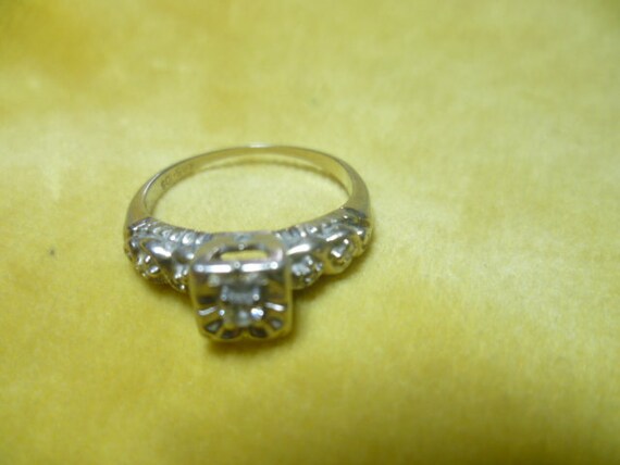 Art Nouveau brilliant ring white gold 585 around … - image 3