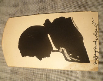 Marta Sachse Schubert 1890 - ?  Silhouettes around 1910 signed with feather stroke Wolfgang Amadeus Mozart
