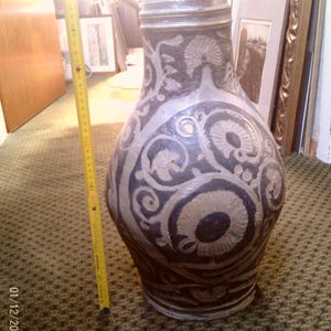 Rare Large Antique Westerwald Remy  Salt-Glazed Stoneware Jug c. 1760 | Hand-Carved Ritzdekor 49cm 15L Museum Quality German Baroque Pottery