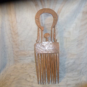 Decorative Ashanti comb from Ghana around 1900 !! Handcrafted old Ashanti