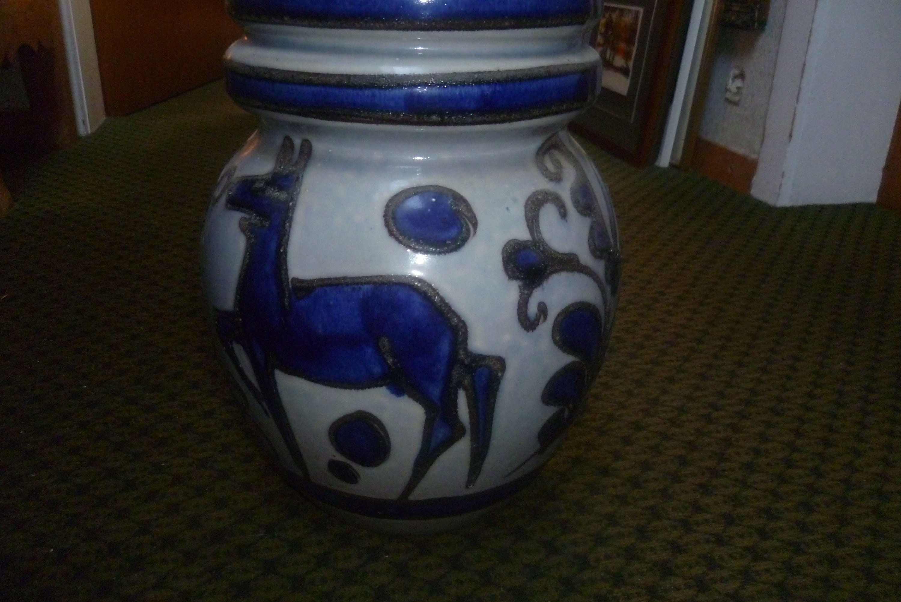 Modernity A. Seide Fat Lava Scheurich Hirschdekor XXL Vase