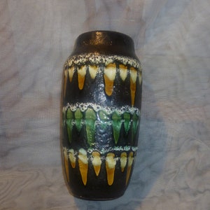 Scheurich Oswald Kleudgen Lora Vase Fat Lava Model 242-22 Ceramic great colors Mid Century Ceramic Display Cabinets Condition