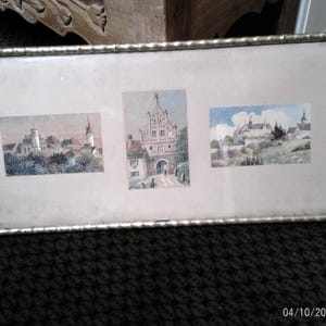 Architectural painter here 3 views of Meiningen Castle + Zeil + Kirchberg a/d Jagst watercolors by Bihler 1900 German painter 1900 Schwäbisch Hall