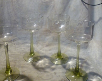 Set Original Jugendstil Gläser 3 Stück  , das 4 Glas kostenlos als Zugabe von Peter Behrens Form Weingläser Art Nouveau um 1915-25