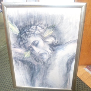 Otto Dix 1891-1069Jesus on the Cross Mixed media charcoal with pastel Preparatory work for 1 painting