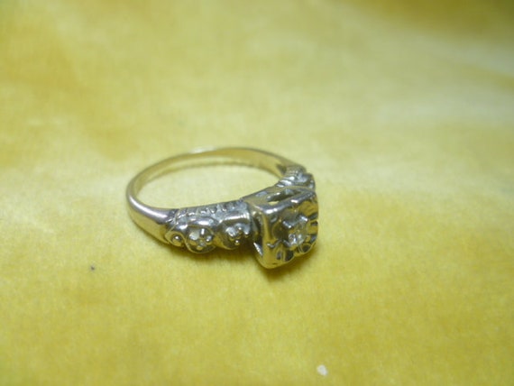 Art Nouveau brilliant ring white gold 585 around … - image 1