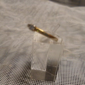 Investment = Gold 585 Brilliant Ring Vintage around 1960 -70 set with 1 Brilliant 0.1= carat in 0.1V crab settings