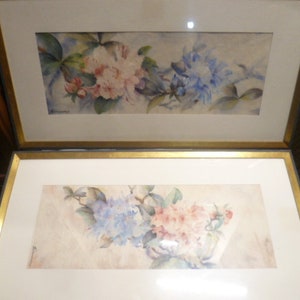 Impressionistische Paar Aquarelle auf Japanpapier akademische Malweise, signiert W. Lauenberg / Lauenburg 60 70 Jahre Bild 1