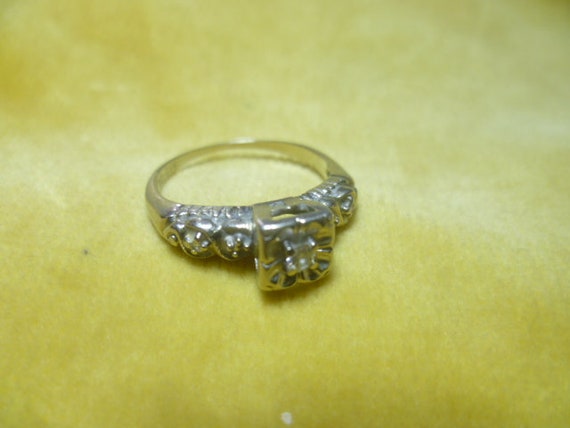 Art Nouveau brilliant ring white gold 585 around … - image 2