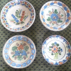 Faience ceramic hand-painted with floral decoration Romania ARAD around 1840-1860 all in good collector&#39;s condition bundle or per piece