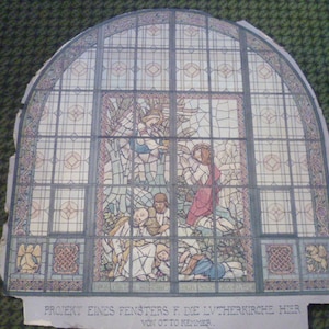 Otto Kemmer, 1853 Tauberbischofsheim – 1931 Karlsruhe &quot; Fenstermalerei Entwurf der Lvther Kirche in Freiburg  i. B.&quot;