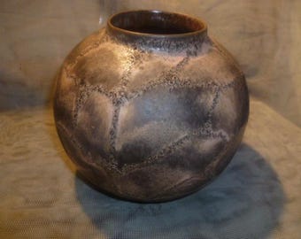Ruscha Spiderman CERAMIC Brown Beige Fat Lava Ball Vase 802 West German Pottery 1970s