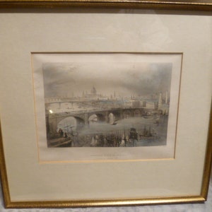 W.H. Bartlett London View from the South Side E.I. Roberts around 1900 watercolour steel engraving Shipping 5 Euro