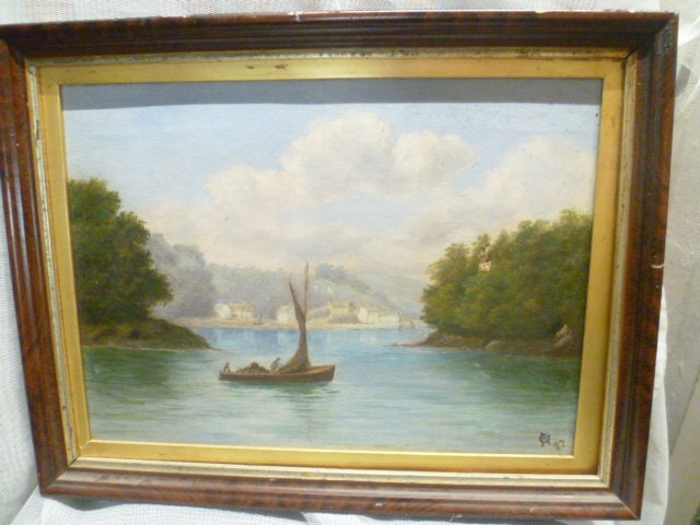 Aldin Cesil Charles Winsor1870Buckinghamshire1935 Purley"Fishermen on the Thames in the background architecture" Smallf.Original