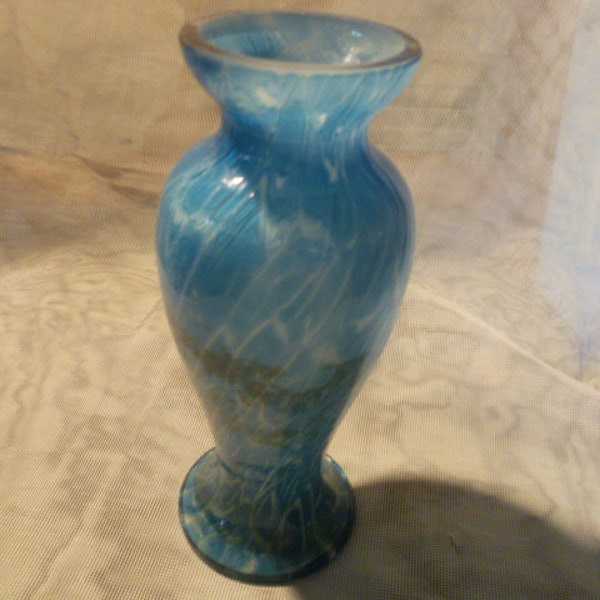 Sommerso Tulpenform Murano Vase hellblau in Form Mundgeblasen  Vintage Mid Century den 1960 Jahren