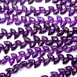 Natural Purple Amethyst Faceted Drops Beads Amethyst Faceted Briolette Amethyst Teardrop Beads Purple Amethyst Gemstone Bead Wholesale Beads